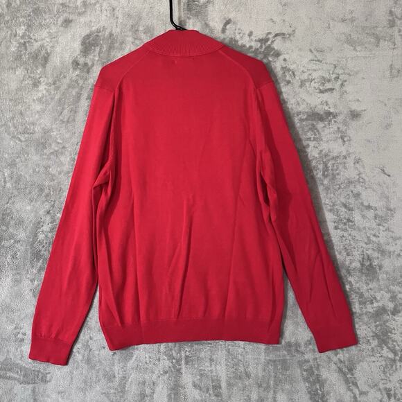 Alfani 1/4 Zip Pullover Sweater Merlot Red Mens Sz M Mock Neck - Picture 7 of 8